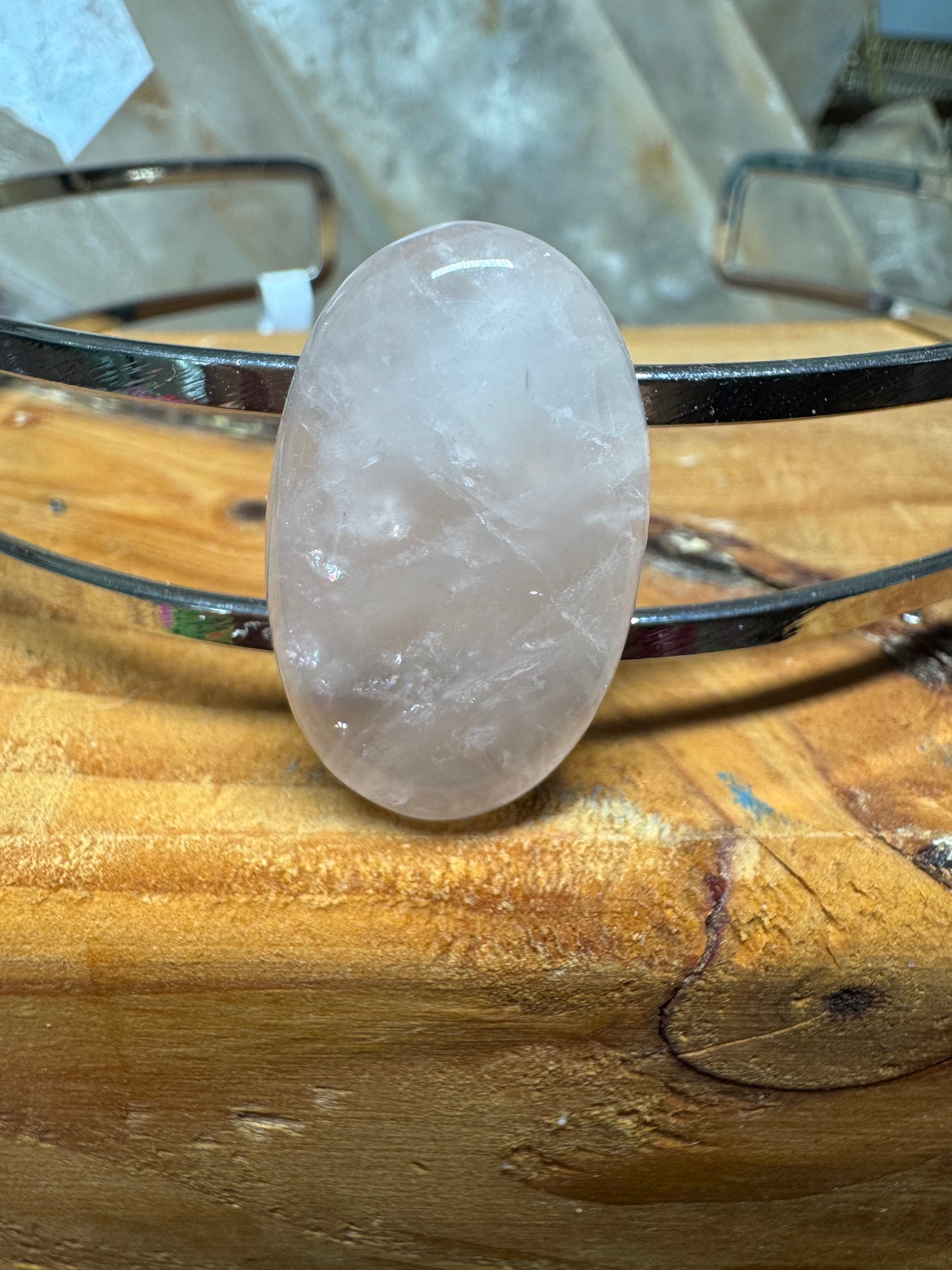 Rose Quartz Oval Choker Necklace