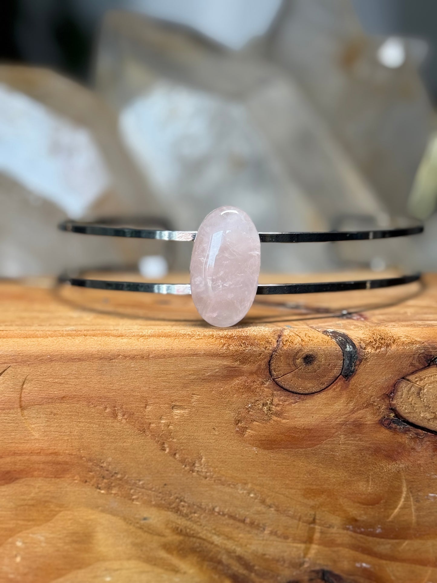 Rose Quartz Oval Choker Necklace