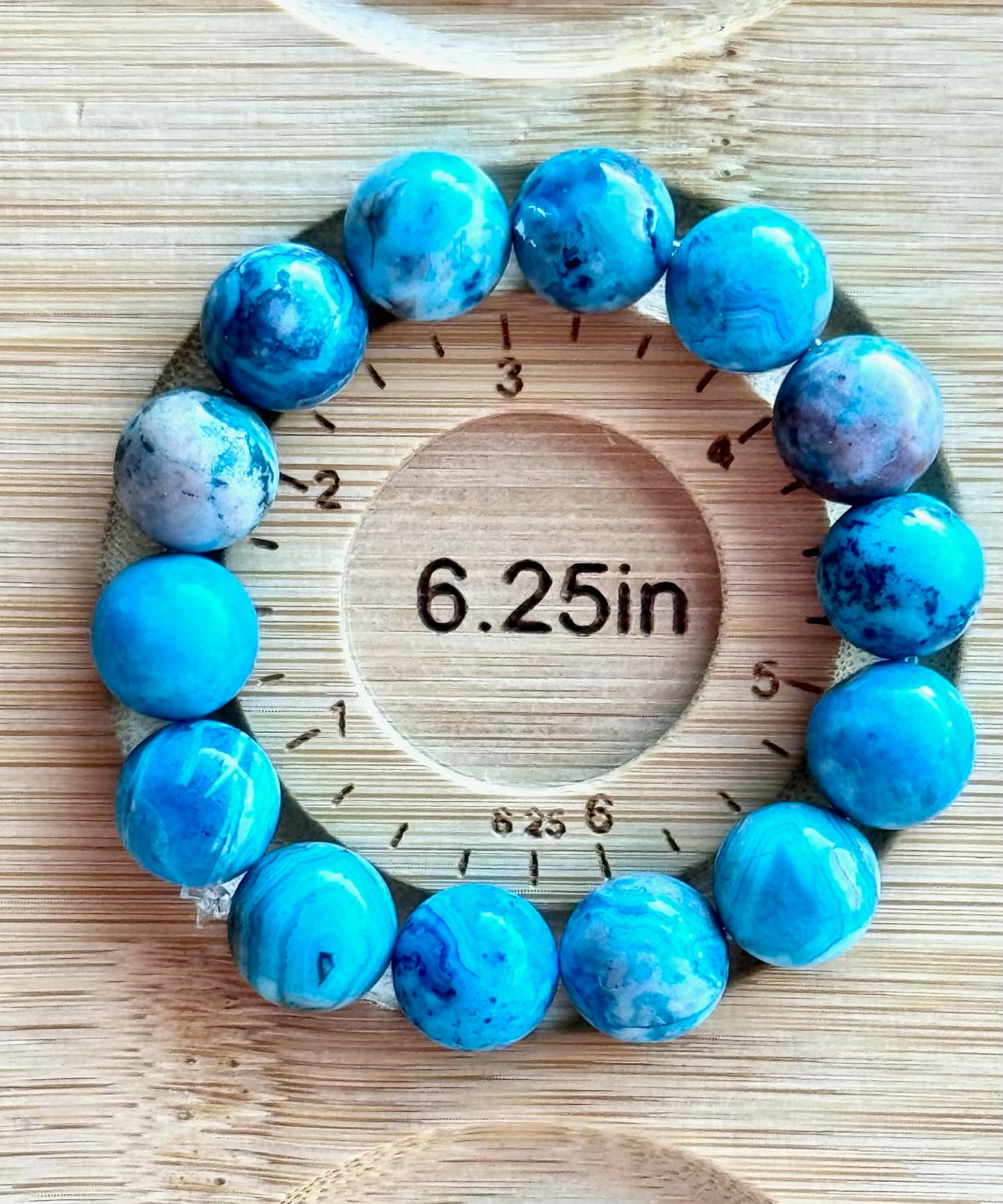 Stone Bead Bracelet - Blue Apatite