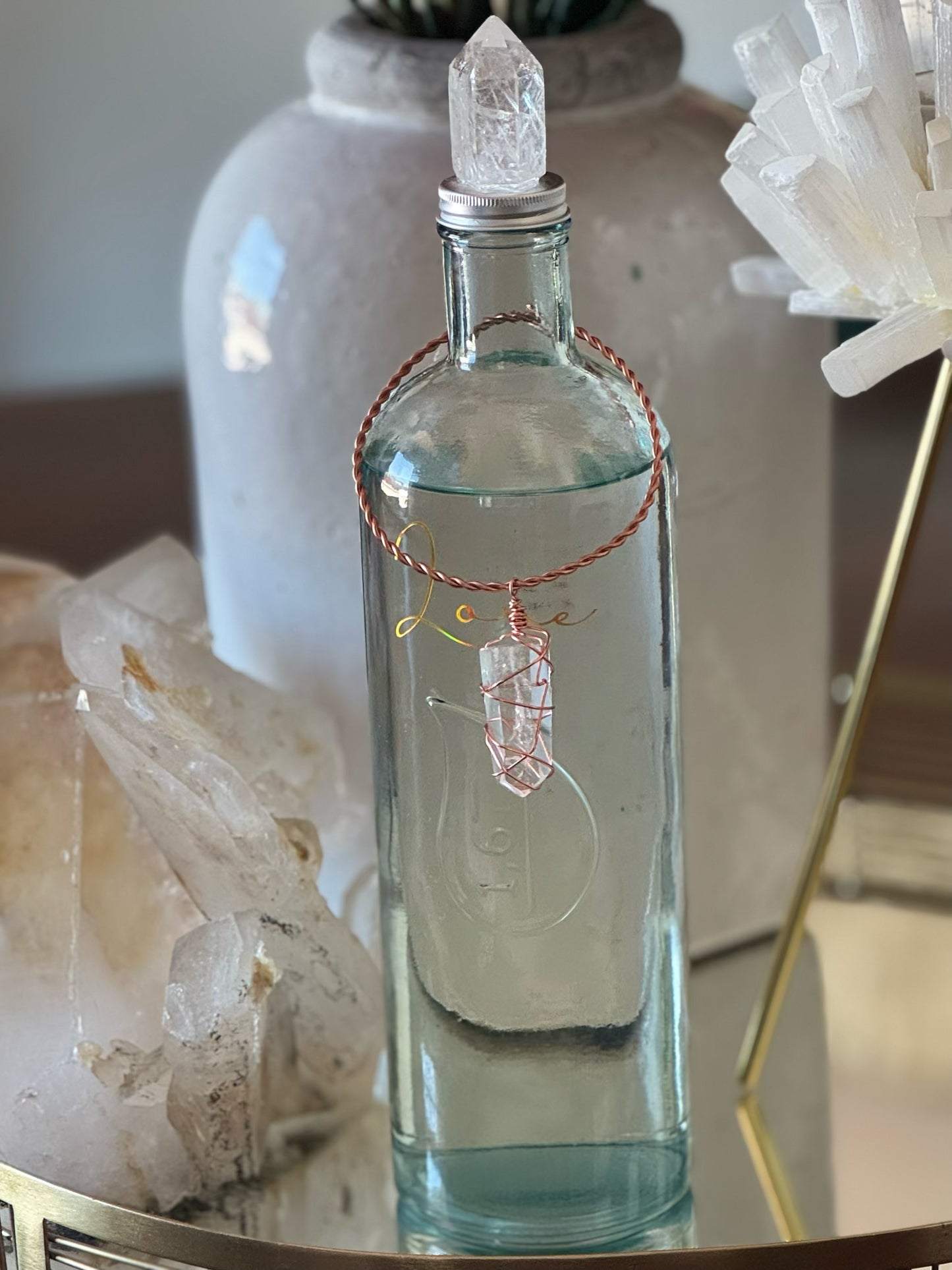 Water Charging Tensor Ring with Quartz (small)