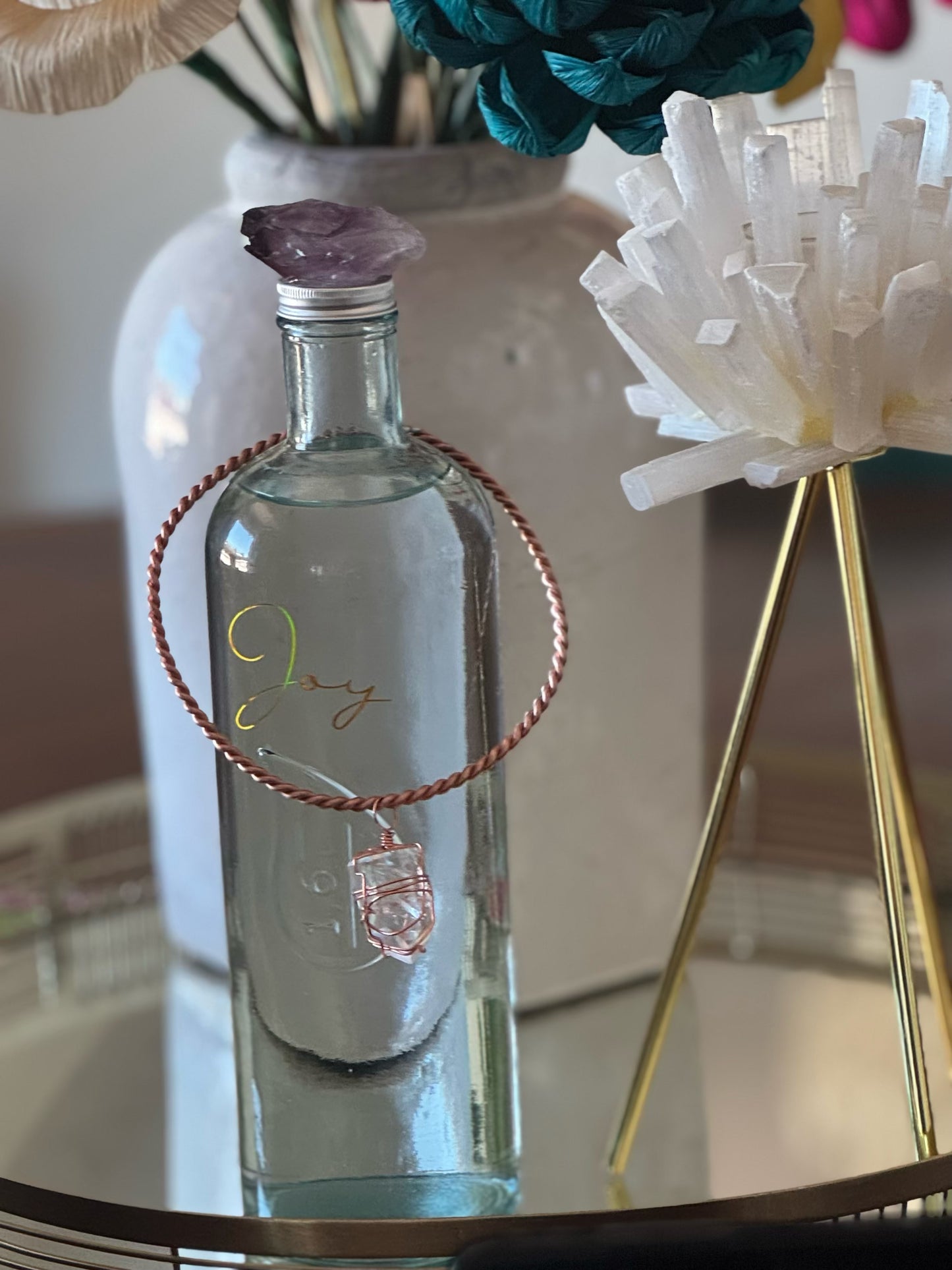 Water Charging Tensor Ring with Quartz (Sacred Cubit)