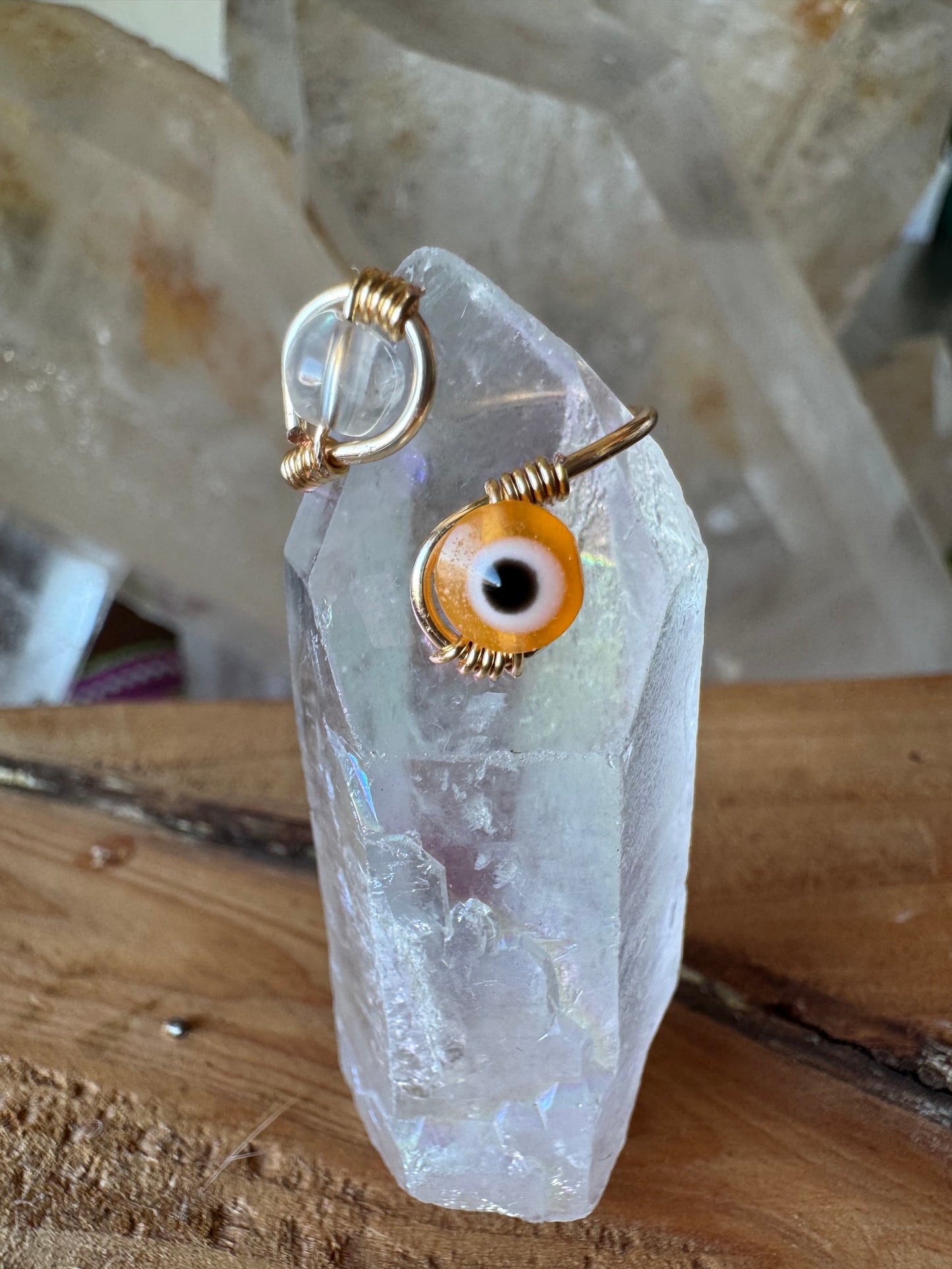 Crystal Ring - Quartz Orange Eye