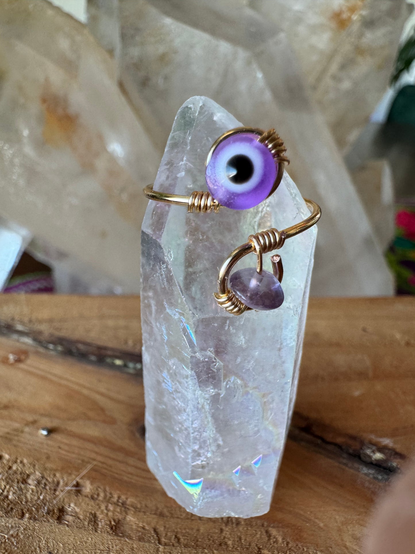 Crystal Ring - Amethyst Purple Eye
