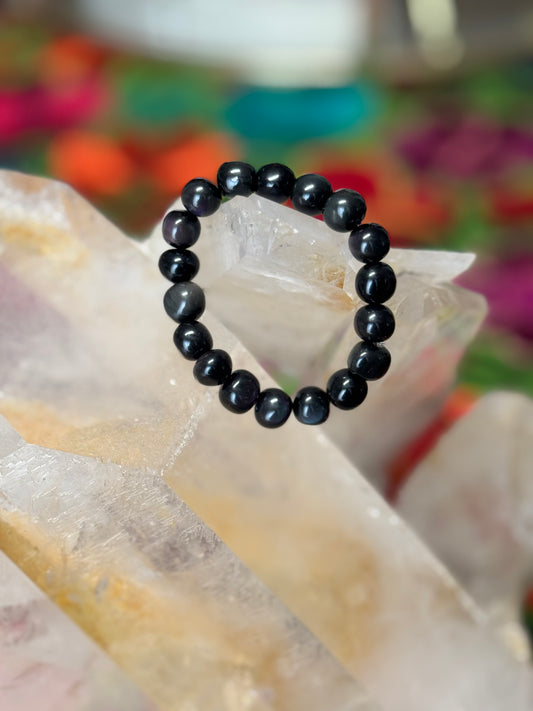 Stone Bead Bracelet - Rainbow Obsidian
