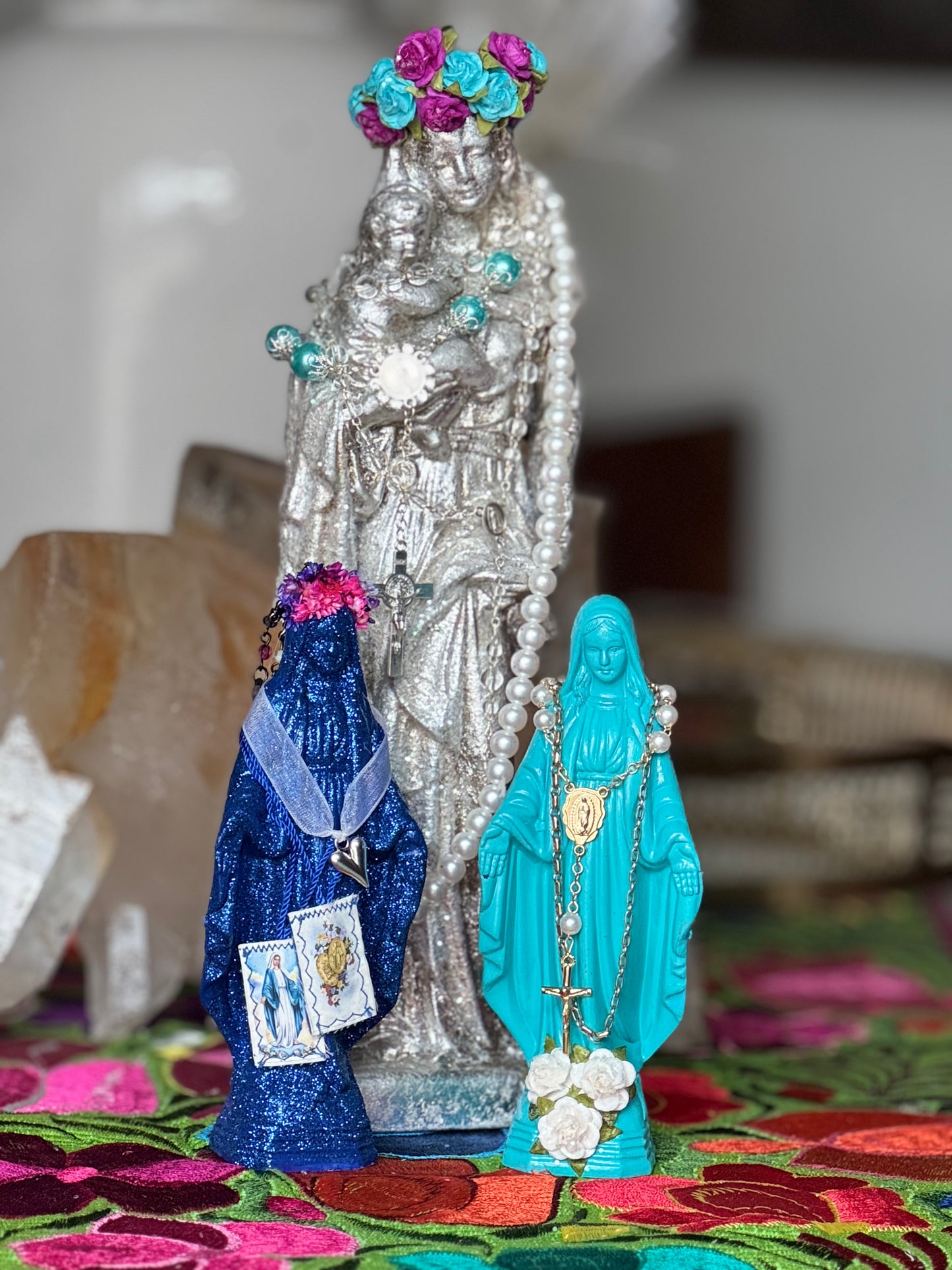 Small Holy Mother Statue (Dark Blue)