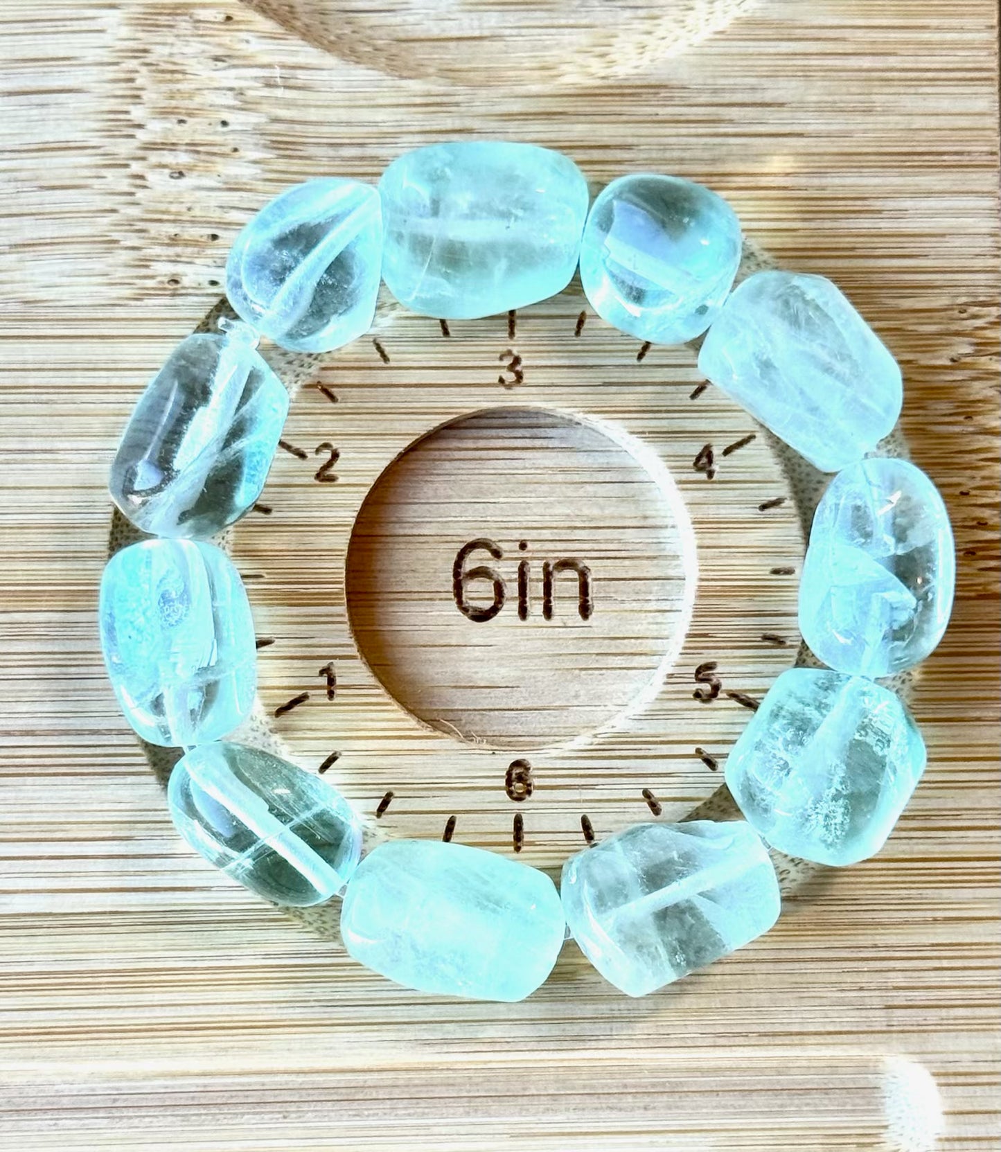 Stone Bead Bracelet - Green Fluorite